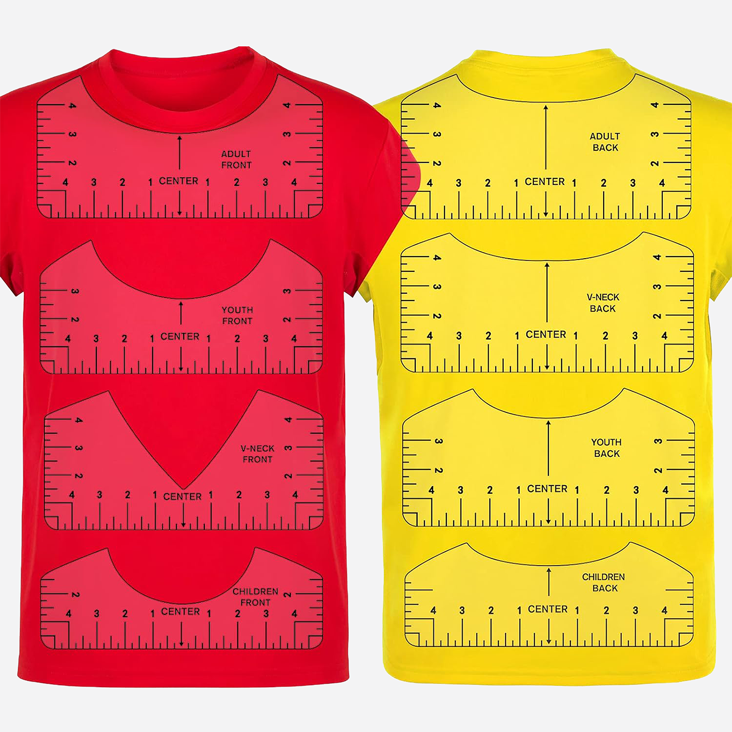 T-Shirt Alignment Tool (8 Piece Set, Front and Back)